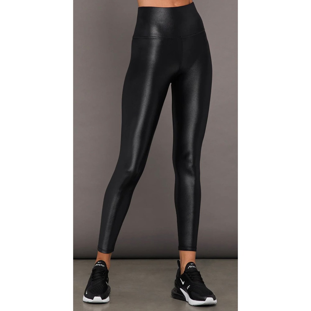 Carbon38 Takara High Rise Shine Black Liquid Leggings Size Small